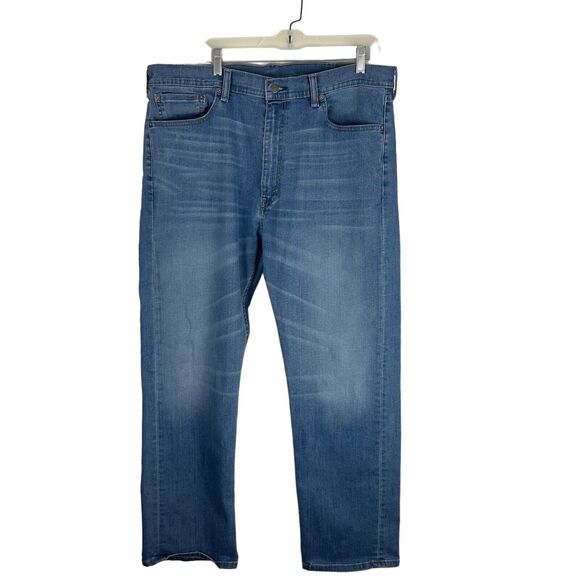 Levis 505 Mens Jeans Size 40x30 Regular Fit Straight Leg Blue Cotton Medium Wash - Picture 1 of 11